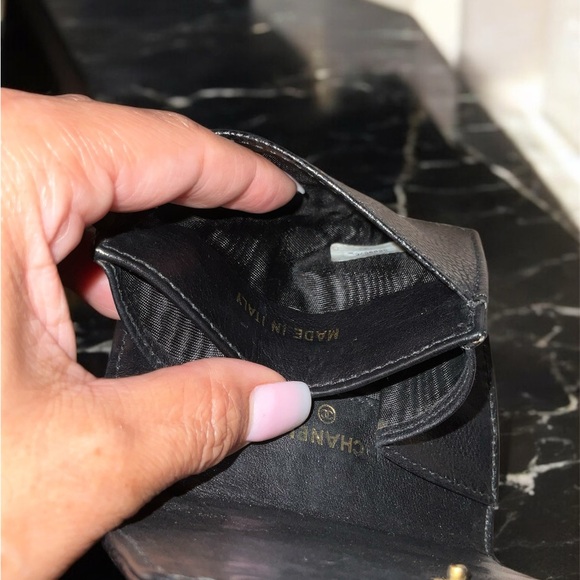 💲SOLD💲Authentic Chanel Black Textured Leather Wallet - Picture 8 of 8